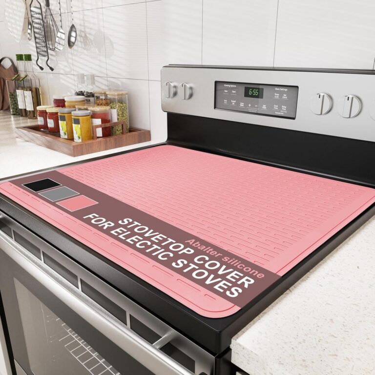 pink silicone stove top cover mat for electric glass cooktop and kitchen counter protection
