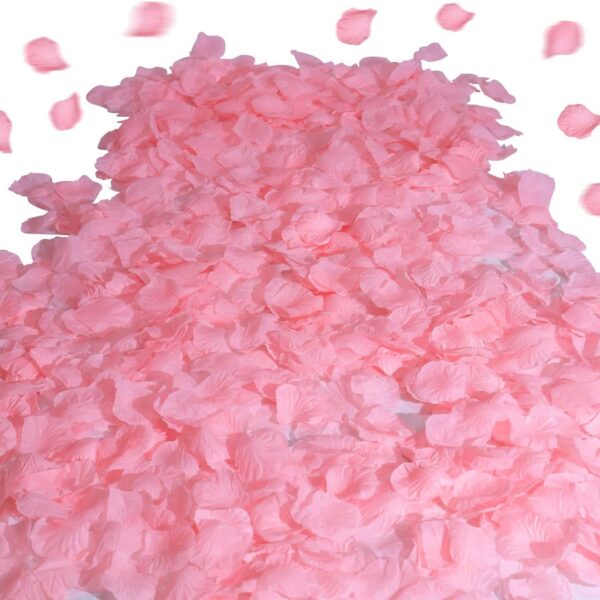 Pink silk rose petals for weddings, proposals, romantic decorations, table styling, and special event decor